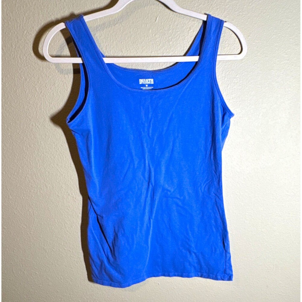 Duluth Trading Co. Women’s Tank Top Size M Blue Scoop Neck Cotton Stretch Knit